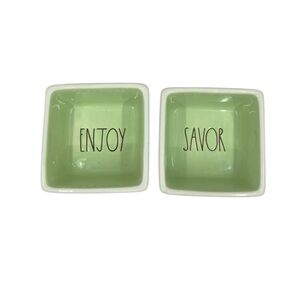 Rae Dunn “Enjoy” & “Savor” Square Snack Bowl Dishes